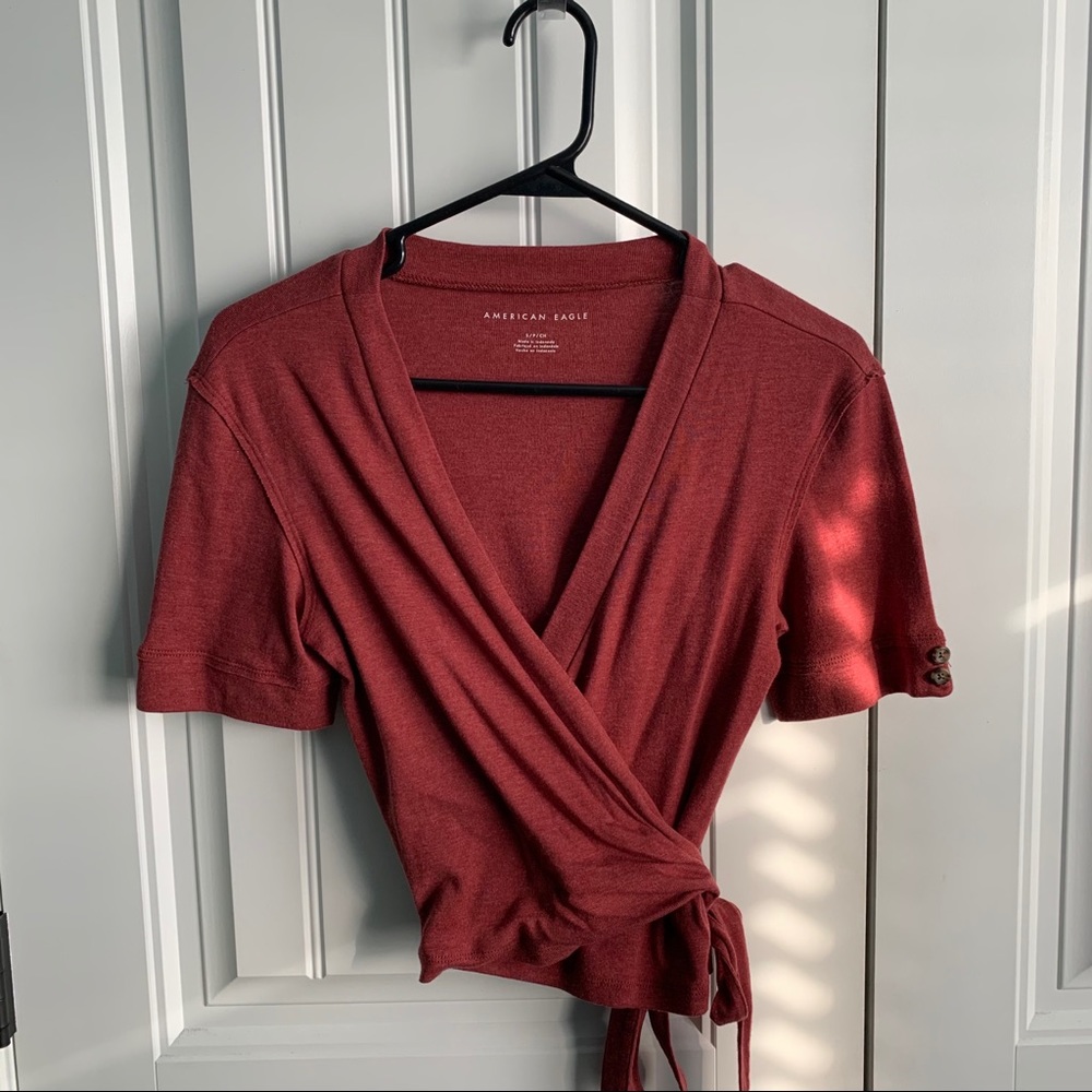 AE Wrap Short Sleeve Top